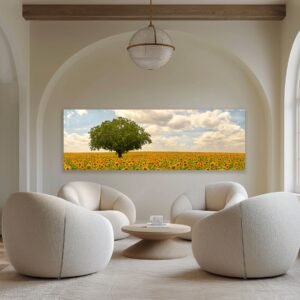 panoramic sunflower photo