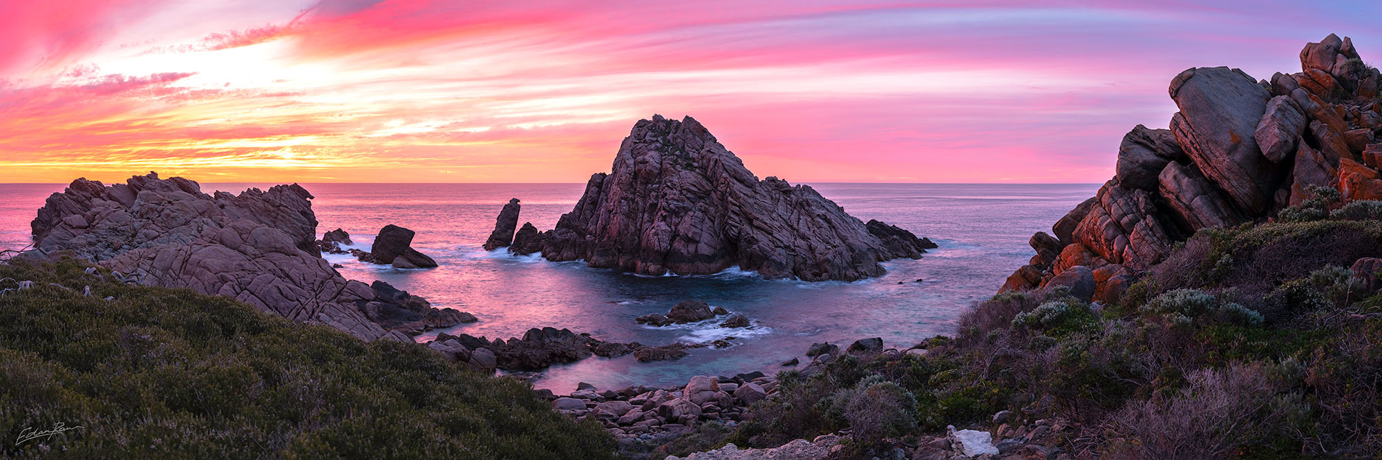 sugarloaf rock western australia sunset photo print